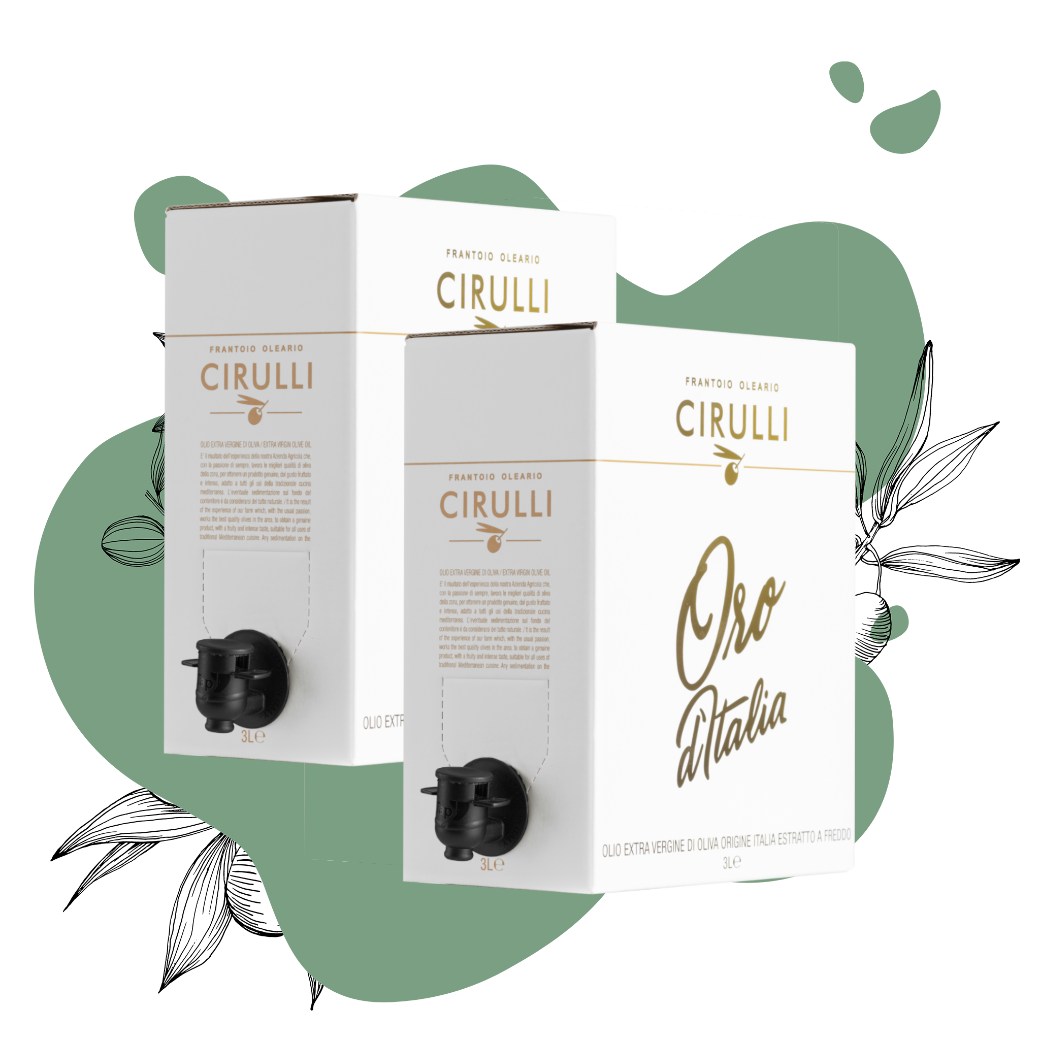 2 Bag in box of extra virgin olive oil • 2 X 3 Liters