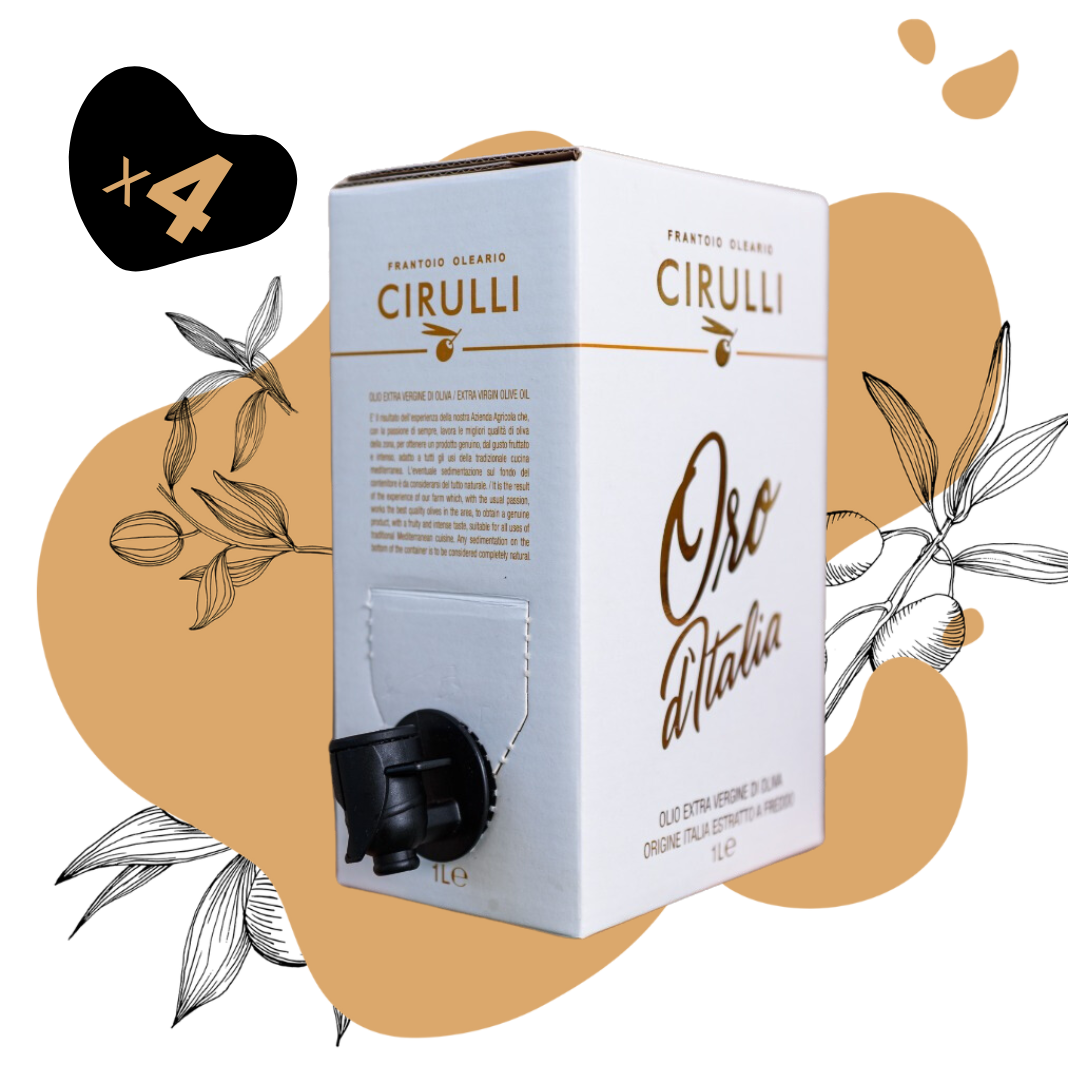 4 Bag in box of organic extra virgin olive oil • 4 X 1 Liter