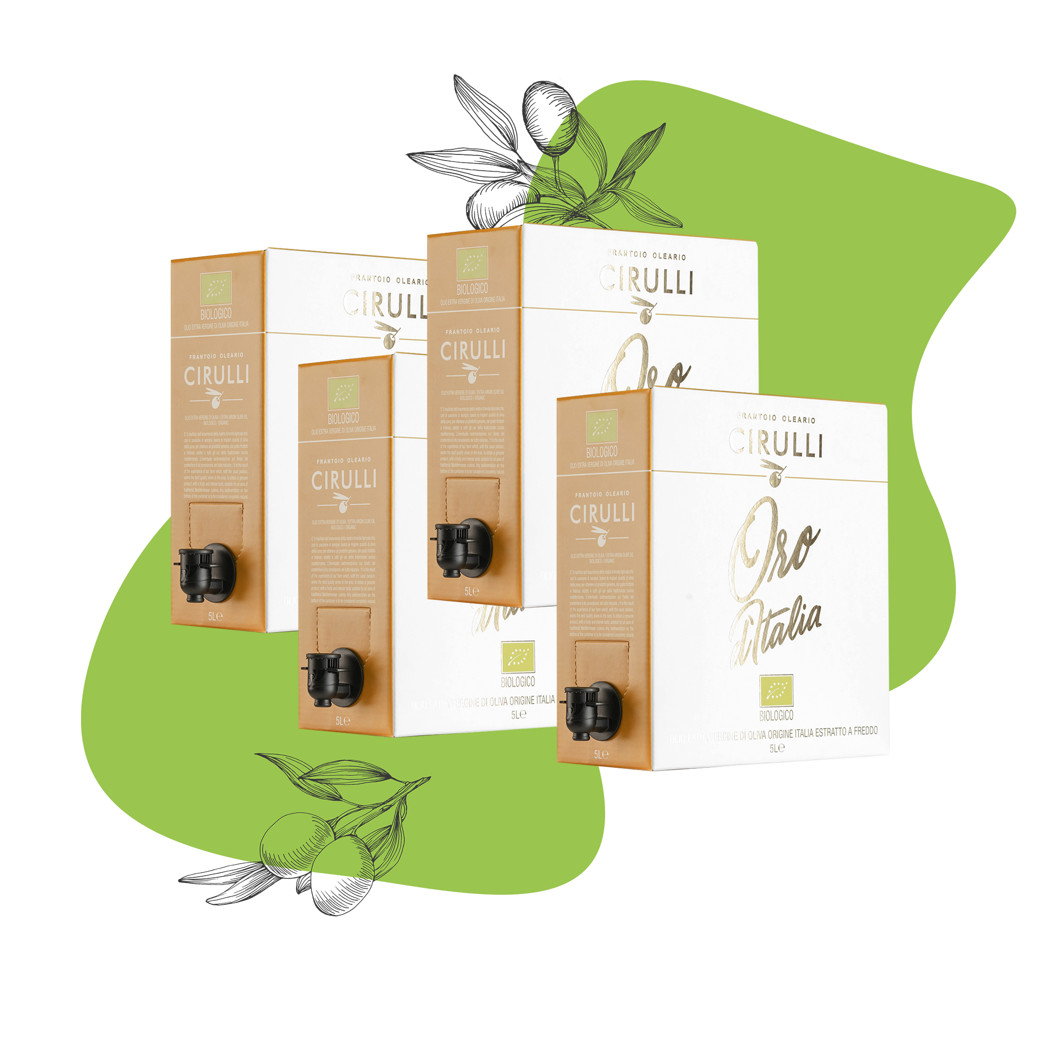 4 Bag in box of Organic extra virgin olive oil • 4 X 5 Liters