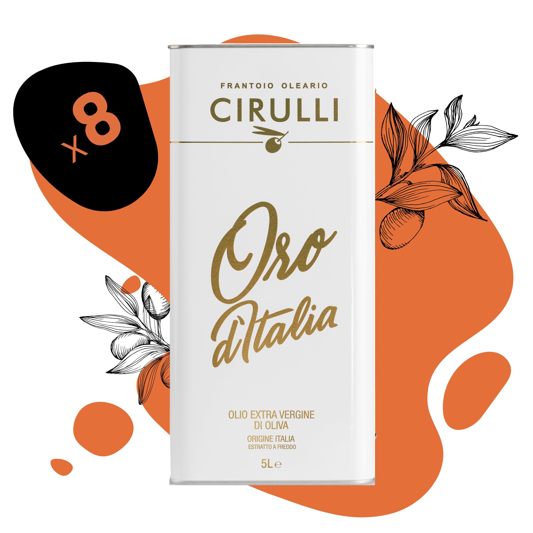 8 cans of extra virgin olive oil • 8 X 5 Liters