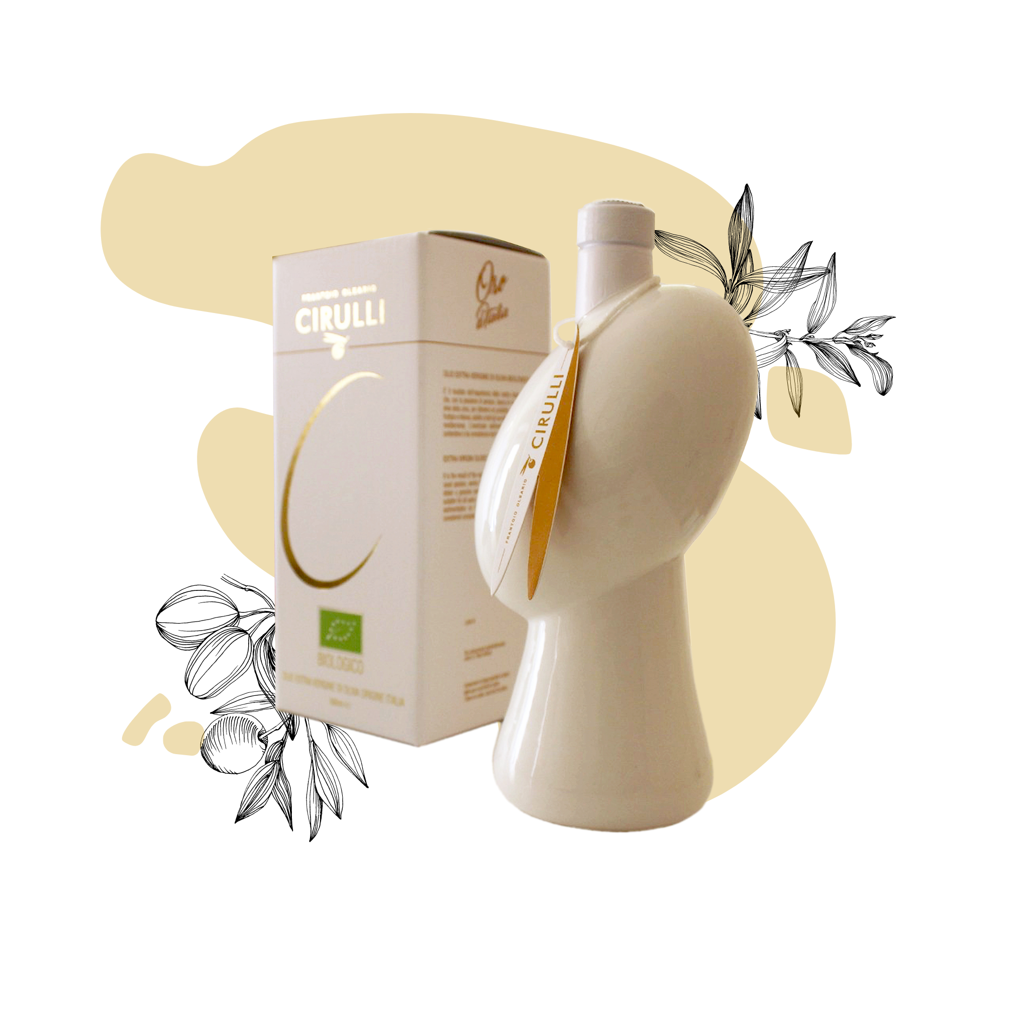 Orcio di olio extravergine di oliva • 500ml • Bianco