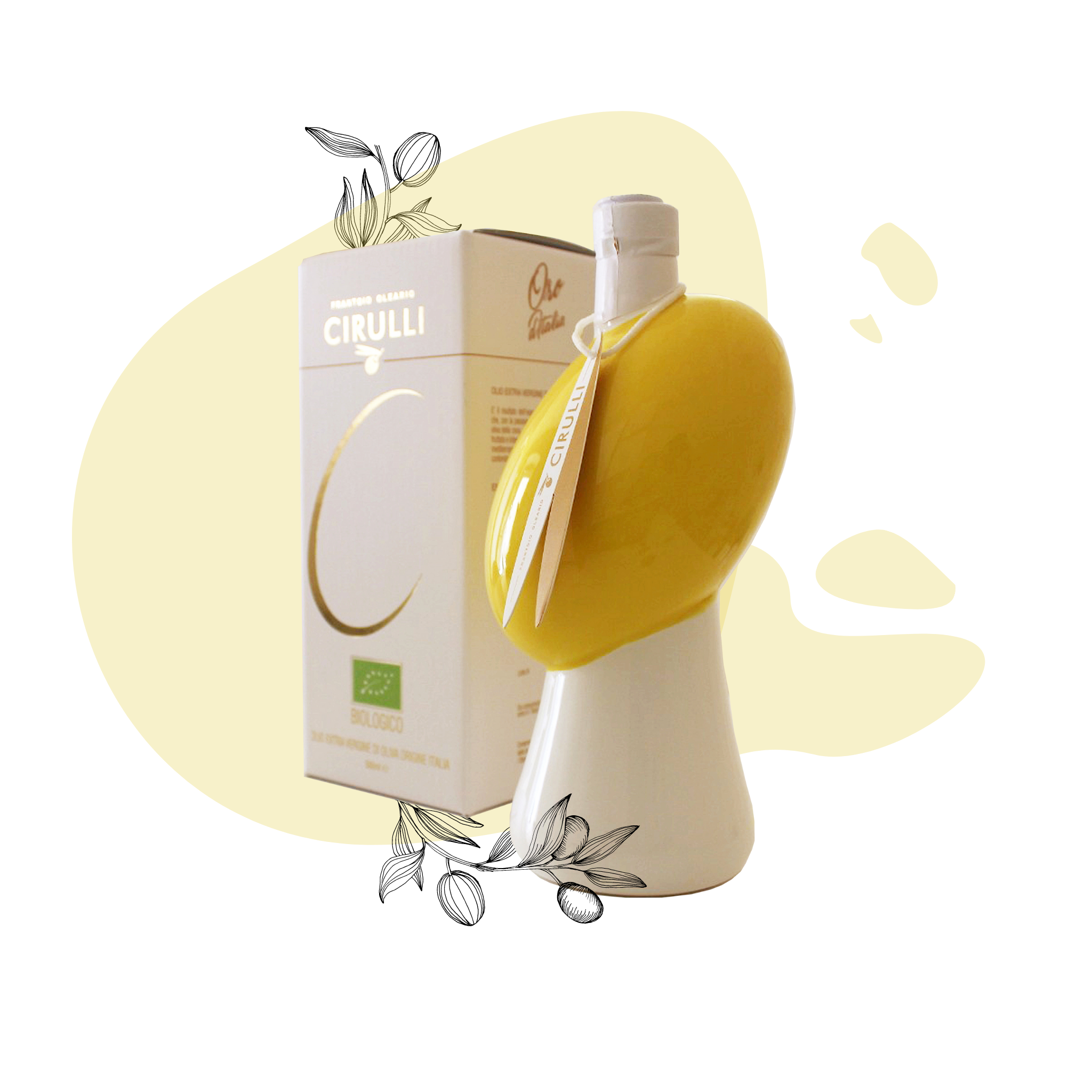 Orcio di olio extravergine di oliva • 500ml • Giallo