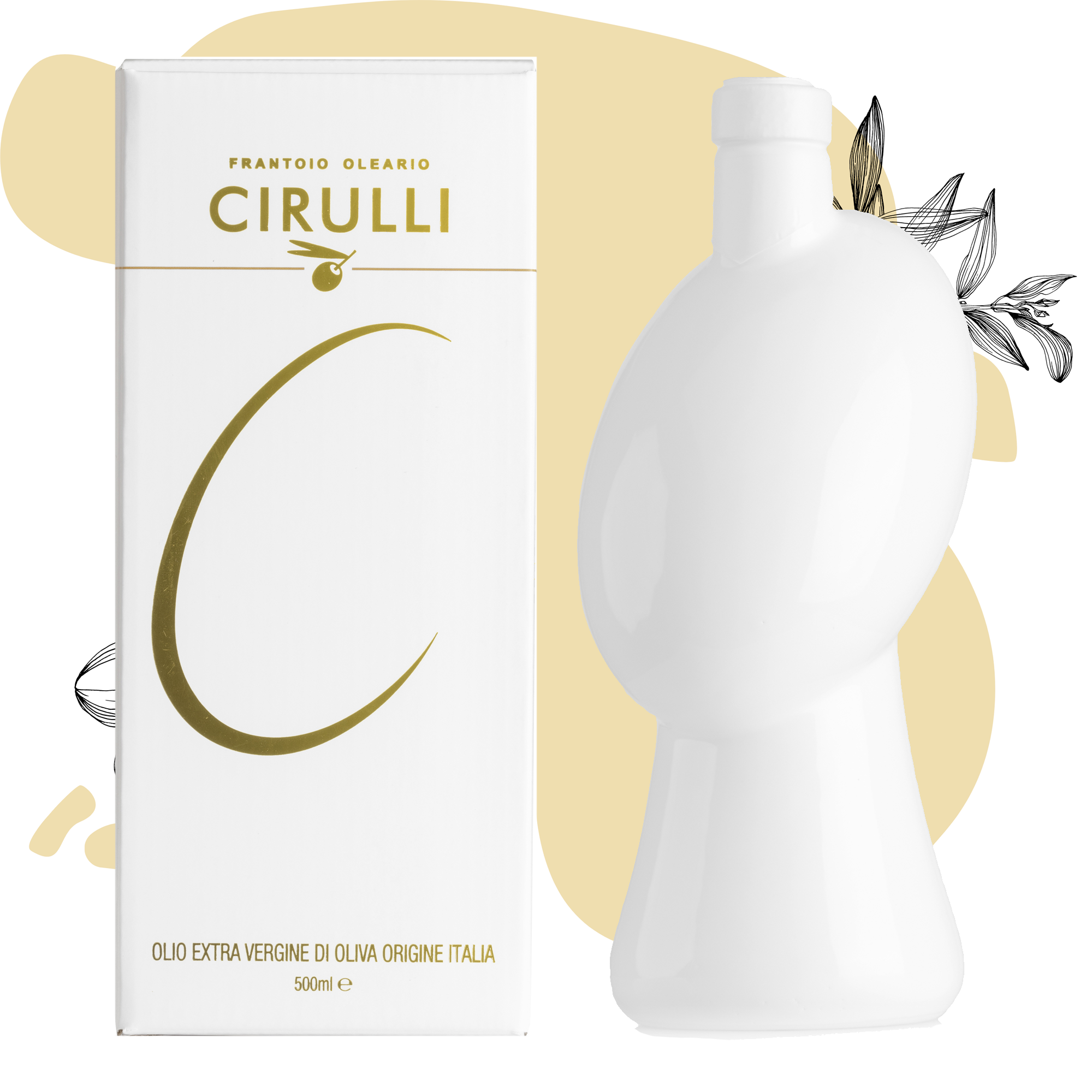 Orcio di olio extravergine di oliva • 500ml • Bianco