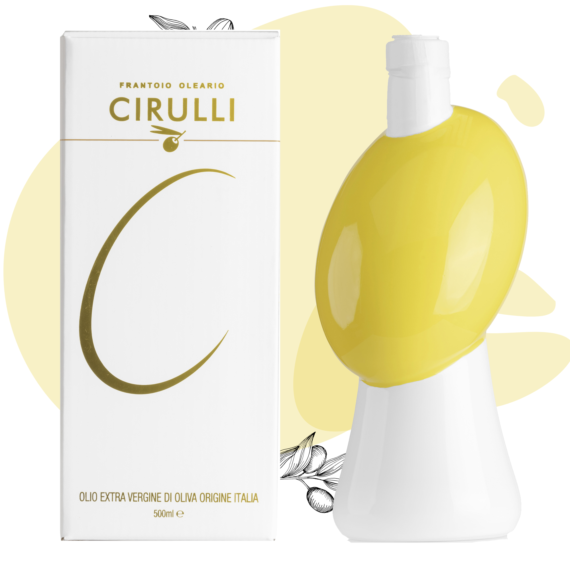 Orcio di olio extravergine di oliva • 500ml • Giallo