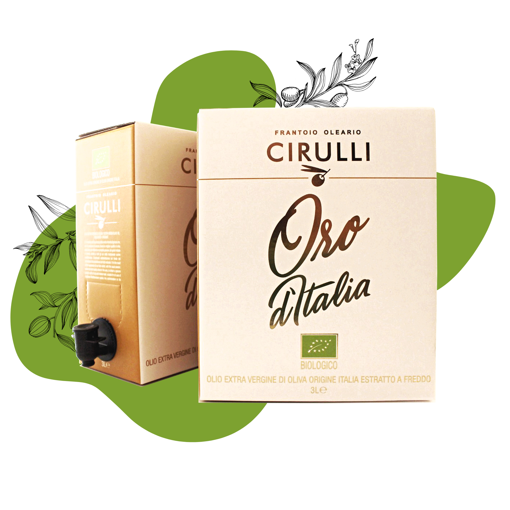 Bag in box of Organic extra virgin olive oil • 3 Liters