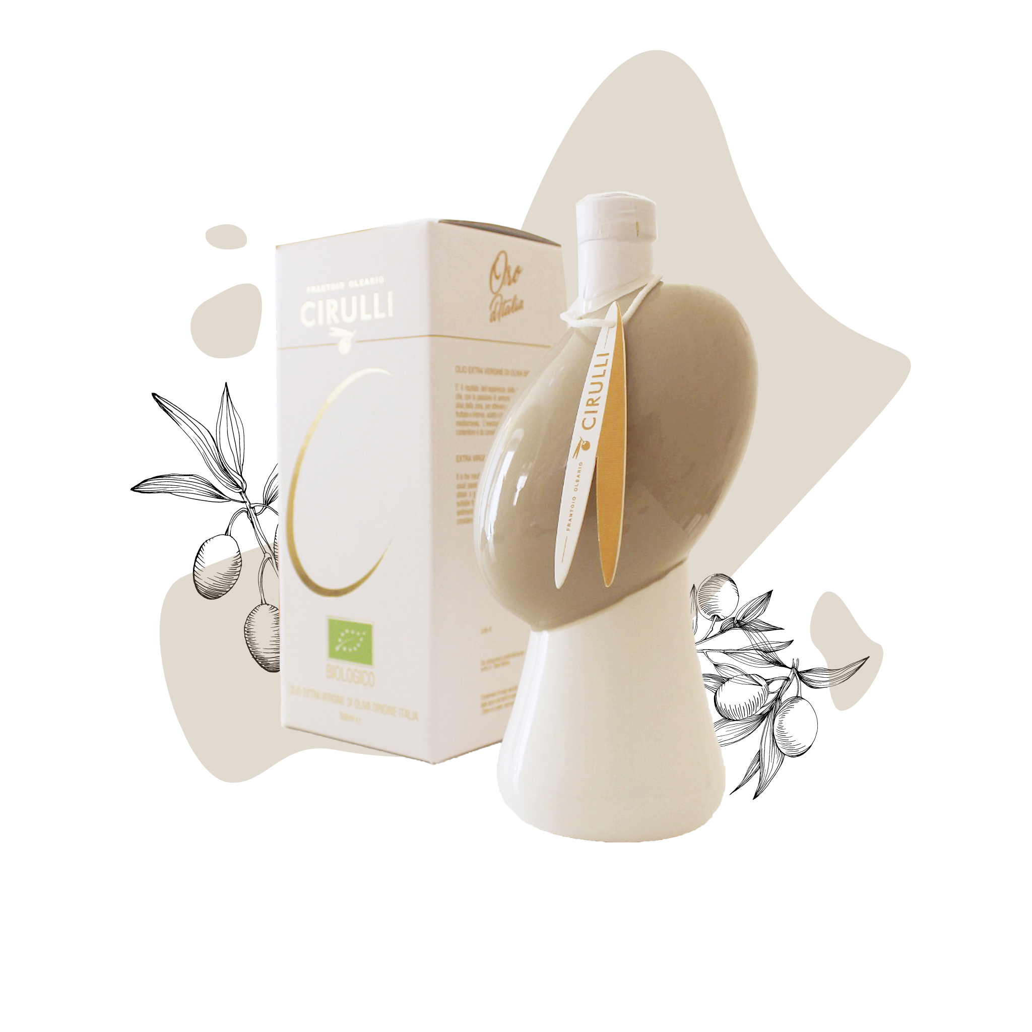 Jar of Organic extra virgin olive oil • 500ml • Dove gray
